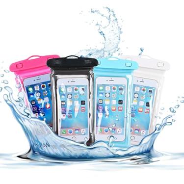 Imagem de 1 bolsa de telefone impermeável com almofada de ar espessa - capa universal à prova d'água para natação, mergulho com snorkel, fotografia subaquática, rosa