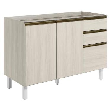 Imagem de Balcao Para Pia 2p 3g 120cm Mdf Kali 16417 Nicioli Bianco