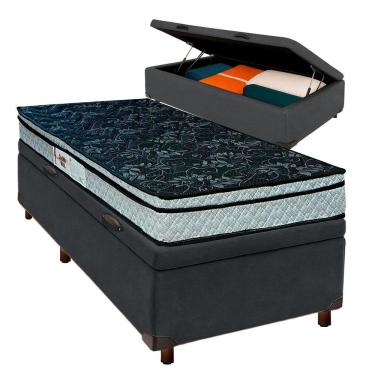 Imagem de Conjunto Cama Box Bau Blindado Solteiro + Colchão D28 Conforto Paropas