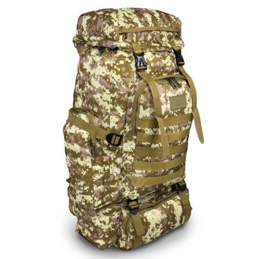 Imagem de Mochila Tática Militar Impermeável Reforçada 80l Cargueira Camping Tri