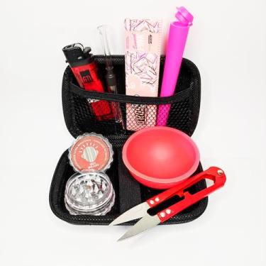 Imagem de Kit Tabacaria Premium, 7 Peças com Estojo, Dichavador Duplo, Moedor de Vidro e Acessórios, Ceda de Vidro