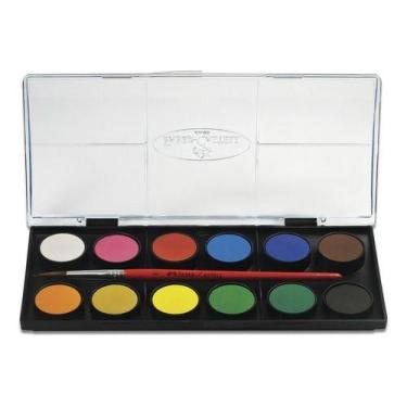 Imagem de Aquarela em Pastilha com Pincel 12 Cores Faber-Castell