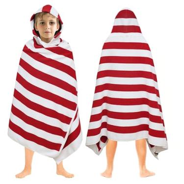 Imagem de ORIGINAL KIDS Envoltório de toalha de praia com capuz - 100% algodão felpudo grande toalha infantil com capuz - toalha de banho infantil para banho de piscina - pelúcia macia absorvente secagem rápida