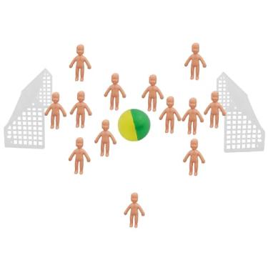 Imagem de Kit Decoração Miniatura Topo de Bolo • Maquete Escolar • Artesanato DIY • Festa Infantil (Futebol Verde e Amarelo, 2 Trave 1 Bola 13 Bonecos Xaxa)