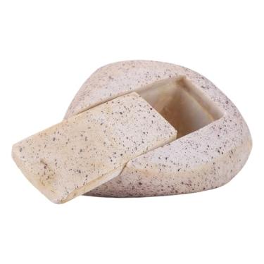 Imagem de AUNMAS Hider Chave de Rocha Falsa, Recipiente Secreto de Resina para Armazenamento Seguro de Chave Sobressalente para Jardim Ao Ar Livre