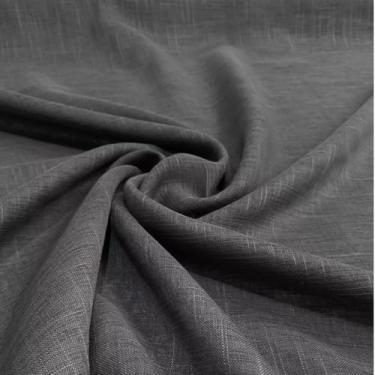 Imagem de Cortina Voil Gaze De Linho 3,00 x 2,20/2,30/2,40/2,50/2,60/2,70/2,80 C/forro Blackout Grosso Original(LINHO GRAFITE,2,40)