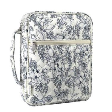 Imagem de Capa bíblica WOBAGMEN para mulheres, organizadora, azul marinho, flora