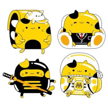 Imagem de Adesivo Kawai para Crianças Decorativo para Quarto e Cadernos Gato Fofo Papel Vinil 40x40cm