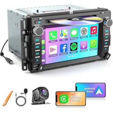 Imagem de Estéreo automotivo com DVD/CD para Chevrolet Chevy Silverado Impala GMC Sierra Acadia Enclave Yukon 2007-2012, tela sensível ao toque IPS de 7 polegadas com GPS sem fio CarPlay/Android Auto, câmera de