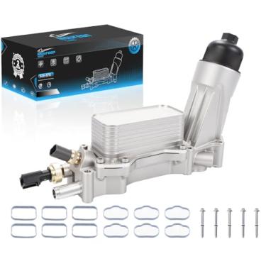 Imagem de 926-876 926-959 3.6 caixa de filtro de refrigerador de óleo de motor de alumínio atualizado adequado para Dodge Journey Charger Challenger Caravan Durango Avenger Wrangler Grand Cherokee Chrysler 200