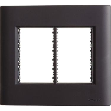 Imagem de Placa 6 Postos 4x4 Tramontina Giz Preta Soft Touch Suporte Tramontina