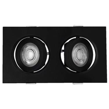 Imagem de Spot Led Embutir Duplo Preto 2X5W 10W Bivolt Branco Frio - EMBULED