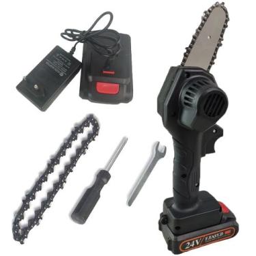 Imagem de Mini Serra Eletrica De Mao Sem Fio Motosserra Portatil 600W Madeira Ga