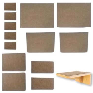 Imagem de BT WOOD Refil de Carpete Para Playground de Gatos, 9 Peças com Cola, Material Sintético PET, Cinza, Pré-montado, Moderno, Para Arranhador e Brinquedos (Marrom Claro)