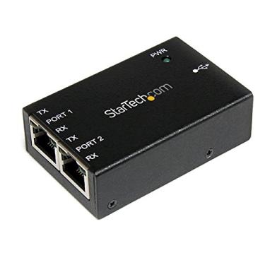 Imagem de StarTech.com Adaptador USB para Serial – 2 portas RJ45 – Montagem na parede – Retenção de porta COM – FTDI – Adaptador USB para Serial RS232 (ICUSB232RJ), preto