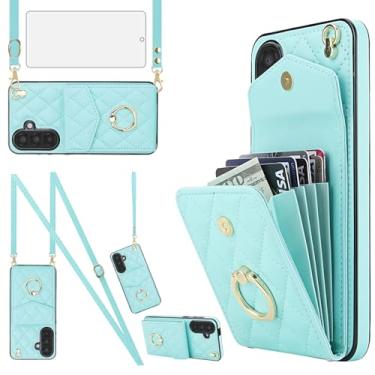 Imagem de Asuwish Capa de celular para Samsung Galaxy A17/A26 5G carteira de celular com protetor de tela de vidro temperado, alça de pulso transversal, anel com bloqueio de RFID, porta-cartão A 17 26 17A 26A