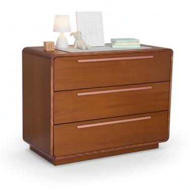 Imagem de Cômoda Infantil Wave Divicar com Cantos Redondos - 4 Gavetas, Design Moderno, Segura e Pintura Atóxica para Bebê (MEL)