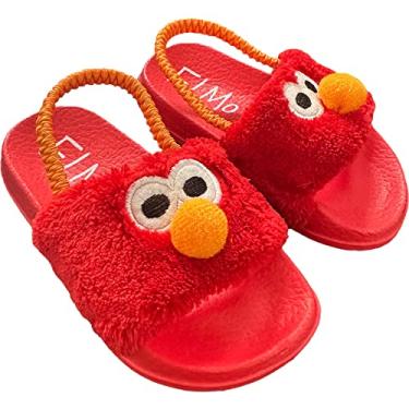 Imagem de Sesame Street Pantufa facial unissex infantil ELMO (Elmo Molded Slide, us_footwear_size_system, infantil, masculino, numérico, médio, numérico_3)