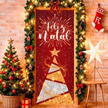 Imagem de Capa Porta Natal 3D Veste Fácil em Tecido Premium pra Decoração Natali