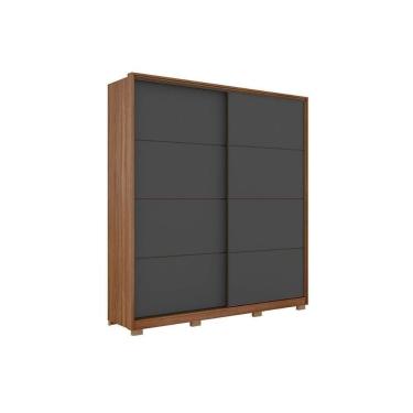 Imagem de Guarda Roupa Solteiro 2 Portas De Correr E 3 Gavetas C- Pés Belga Flex Amêndola-amêndola Ou Grafito