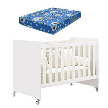 Imagem de Berço Americano Evolution 4 Em 1 Branco Acetinado Com Colchão Ortobom - Reller