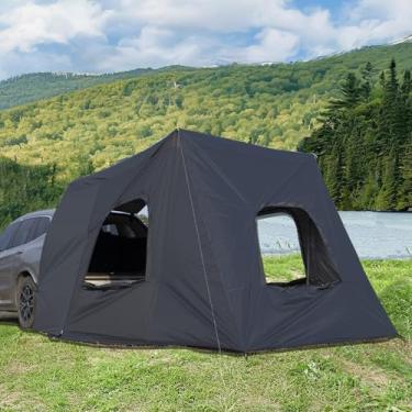 Imagem de ZONGTI Tenda SUV para acampamento – barraca impermeável à prova de vento para 4 a 6 pessoas (299 cm C x 199 cm L x 199 cm A, preta) Ajuste universal para a maioria dos SUVs, caminhões e veículos para