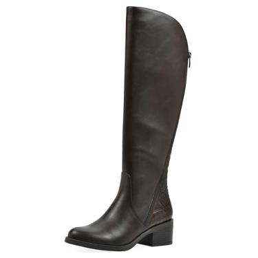 Imagem de WHITE MOUNTAIN Bota de equitação feminina com salto bloco e cano alto, Marrom/suave, 6.5 XX-Wide