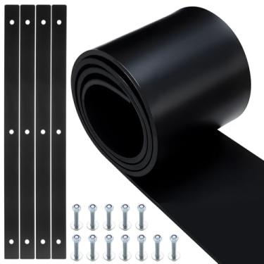 Imagem de Pangda Kit de defletor de neve universal de borracha de 25,4 cm x 3 m de espessura com suportes de aço revestido a pó e 12 conjuntos de ferragens de montagem para arados