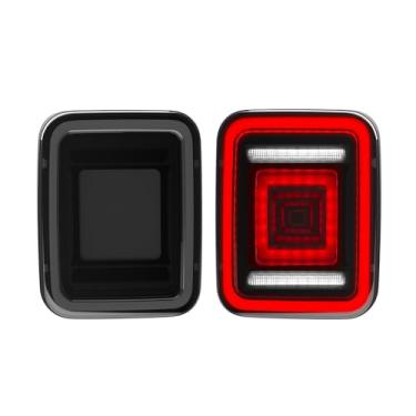 Imagem de HSUTVXPRO Luzes traseiras de LED para Jeep Gladiator JT 2020-2025 acessórios, luzes de freio traseiro, seta e reversa para Gladiator JT 2020 2021 2022 2023 2024 2025, lente fumê preta, par