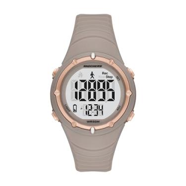 Imagem de Skechers Relógio feminino Skywood digital de plástico cinza (modelo: SR2158)