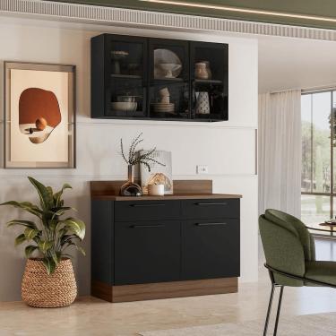 Imagem de Armário de Cozinha Compacta Itatiaia Exclusive 120cm em Aço Grafite