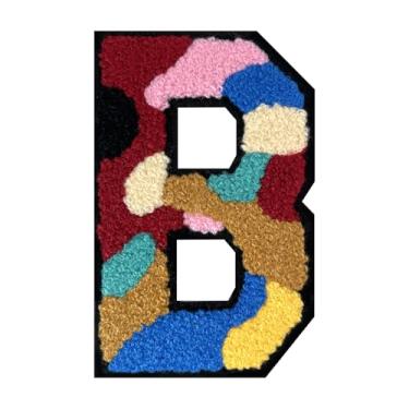 Imagem de Patch de letra de chenille camuflado de 15 cm para jaquetas Letterman - Aplique bordado do alfabeto para universitário, moletons com capuz, bolsas, jeans - decoração e presente de roupas DIY (1 peça