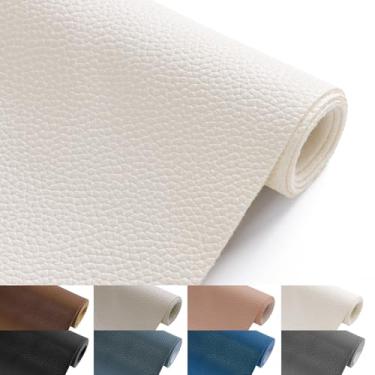 Imagem de Tecido grosso de couro sintético 139,7 cm L de largura 1,15 mm espesso, folhas de couro sintético sintético da Yard para estofamento, sofás, poltronas, artesanato, 1 jarda branco