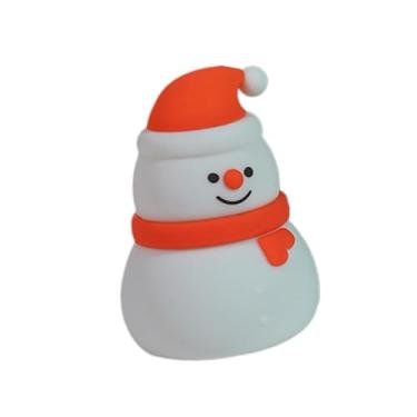 Imagem de FashionCha Luminária Noturna de Natal, Luminária Noturna Festiva, Presente, Lâmpada Infantil Recarregável com Porta USB, Luz Ambiente para Camping, Quarto Infant, Estilo boneco de neve, Tamanho real