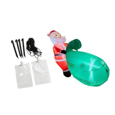 Imagem de KiBcsLic Papai Noel inflável de Natal com plugues para fixação no solo, decoração externa iluminada para as festas de fim de ano, ideal para jardim, ou