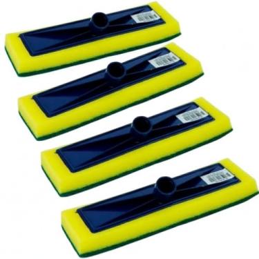 Imagem de Rodo Abrasivo Refil com Esponja, 26 cm, para Limpeza de Pisos, Azulejos e Piscinas, Esfregão, Resistente, 4 Unidades