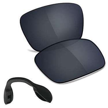 Imagem de TRUSHELL Lentes de reposição polarizadas e almofada de nariz para óculos de sol Oakley Crossrange OO9361, Almofada de nariz preta + cromo preto - polarizado, Crossrange