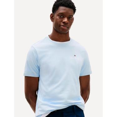 Imagem de Camiseta Tommy Hilfiger Masculina Stack Poster Logo Azul Claro-Masculino