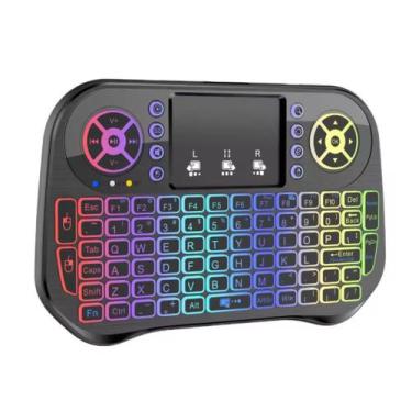 Imagem de Mini Teclado Sem Fio Bluetooth Touchpad Retroiluminado 7 Cores Touchpa