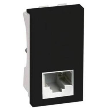 Imagem de Modulo Entrada Rj45 Cat5 Rede Internet Brg11896-6Bk - Blux Recta Black