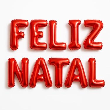 Imagem de Balões Letras Feliz Natal 40cm – 3 Cores (Dourado, Prata e Vermelho) – Ideal para Festas e Painel Natalino Decoração Fim de Ano Letra caixa (VERMELHO)