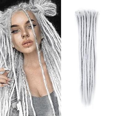 Imagem de Dsoar Dreadlocks Extensões de Cabelo 20" Trança de Crochê Cabelo Sintético Dreads Reggae Locs Peruca de Estilo Hip-Hop Hippie Tranças de Crochê, 30 Fios/Pacote
