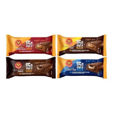 Imagem de Mix 4 Barras 15G De Proteina Sabor E Força 50G 3Corações