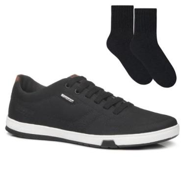 Imagem de Kit Sapatênis Pegada Element Masculino + Par de Meia, Preto, 41