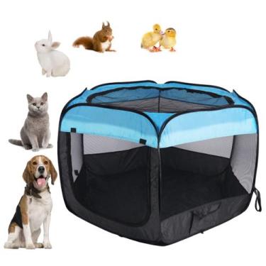 Imagem de Corral Portátil para Perros OceeK Azul/Negro 37x37x60 cm