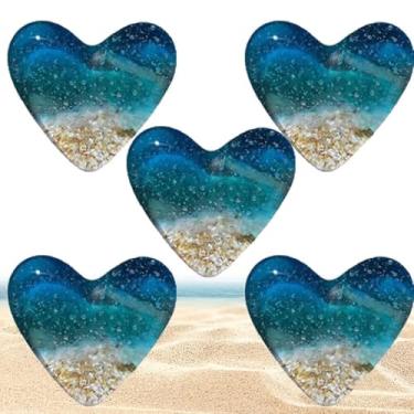 Imagem de Pedra de Coração Bolso Artesanal Decorativo Meditação Equilíbrio em Acrílico Souvenir Inspirado na Praia Acessório Significativo Yoga e Artesanato Bijuterias DIY Lembrança