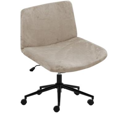 Imagem de Bifaunvogel Capa para cadeira de mesa cruzada, de veludo, sem braços, capas para cadeira de escritório, com pernas cruzadas, modernas, com detalhes no meio das costas, protetor de cadeira giratória