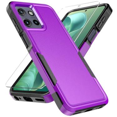 Imagem de Capa para Motorola Moto G Play 2026 5G com protetor de tela de vidro temperado proteção resistente contra quedas, capa protetora de telefone de corpo inteiro resistente à prova de choque à prova de