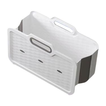 Imagem de Bothyi Cesto de limpeza retangular para esfregão, cesto retangular multifuncional, balde dobrável leve com rodas para camping, Barril único