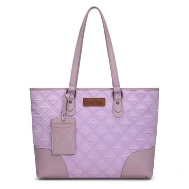 Imagem de Bolsa feminina Wrangler Puffer casual média acolchoada bolsa de ombro para trabalho escola bolsa roxa WG391-2002PP